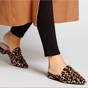 Cole Haan Piper Mules Leopard Calf Hair Sz 6.5